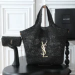 ICARE IN RAFFIA BLACK